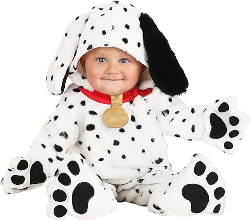 Fun Costumes Mono de cachorro dálmata de felpa infantil
