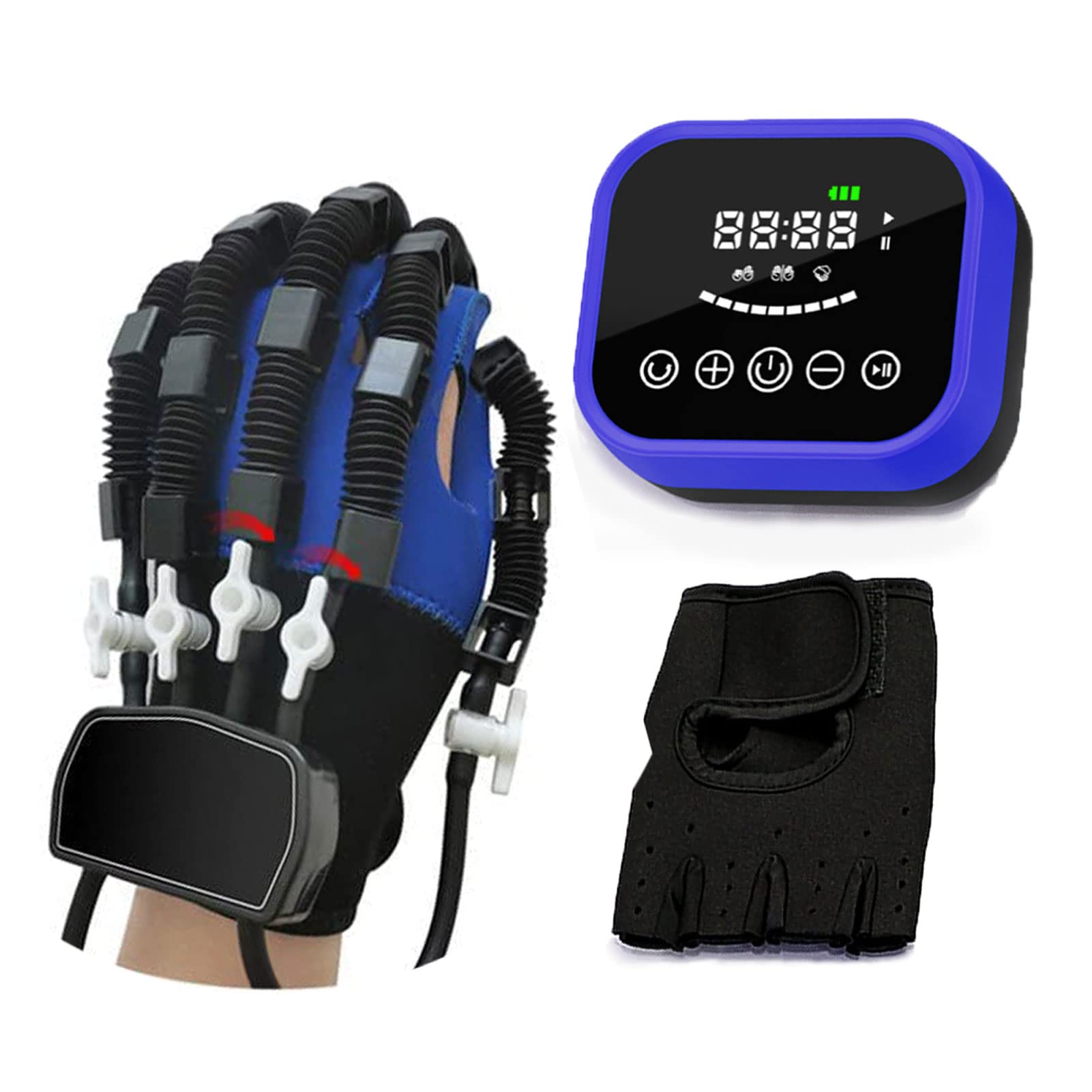 Rękawice Rehabilitacyjne Robota Treningu Palców, Ochraniacz Prostujący Palce Brace Guard,Sprzęt Rehabilitacyjny do Treningu Funkcji Dłoni w Udarze Nadgarstka(Size:Lewy-XL)
