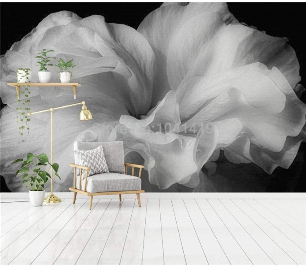 Papier peint peinture à l'huile moderne salon abstrait fleurs monochromes 400x280 cm