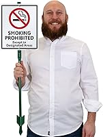 Vista 5 de SmartSign Letrero de patio con estaca de 3 pies, 12 x 10 pulgadas, con estaca de 3 pies, aluminio laminado inoxidable de 40 mil, rojo, negro