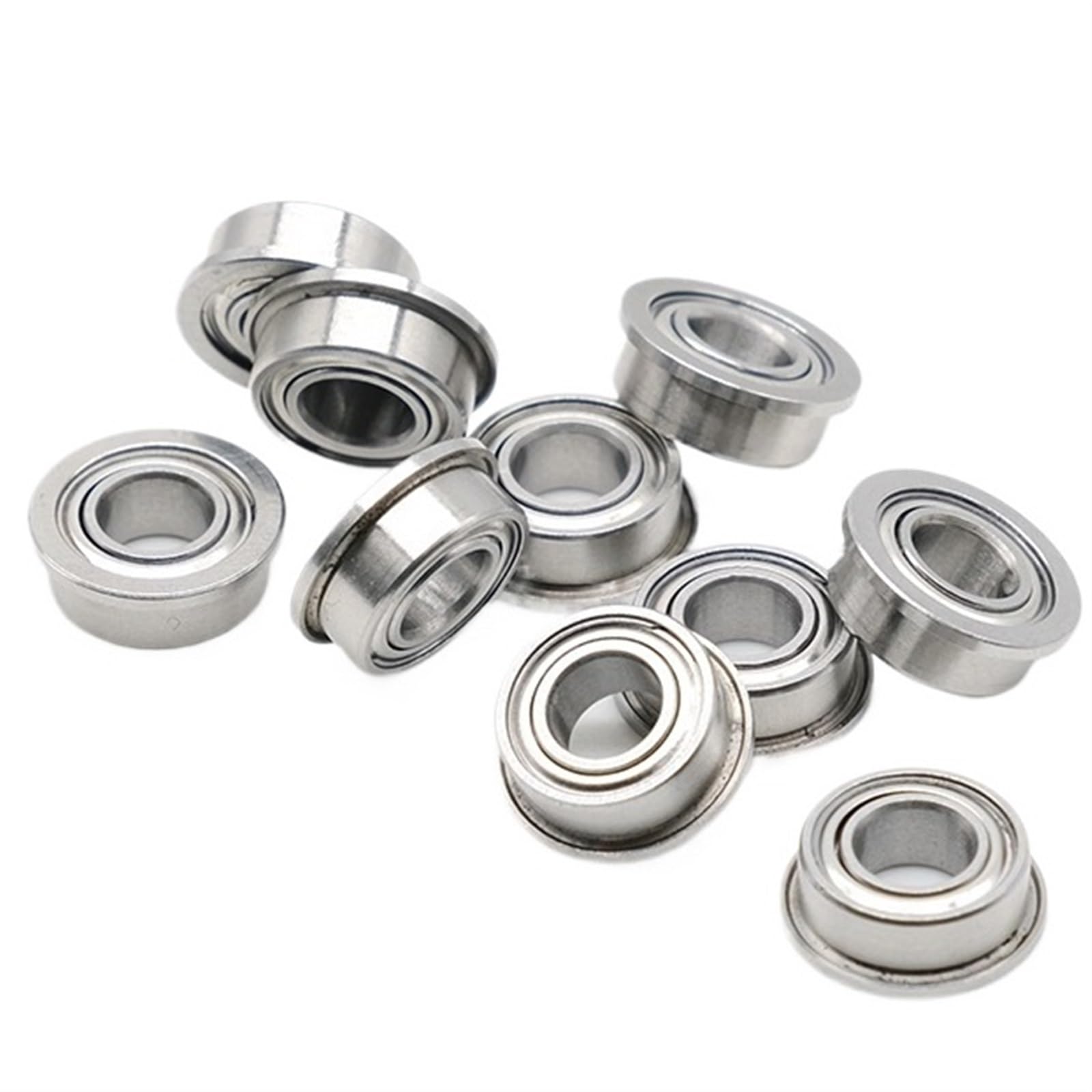 Deep Groove Double Rubber Seal Bearings MF115ZZ Flange Bearing 5x11x4 Mm 10 Pieces Double Shielded Miniature Flanged MF115 Z ZZ Ball Bearings MF115-2Z MF115Z