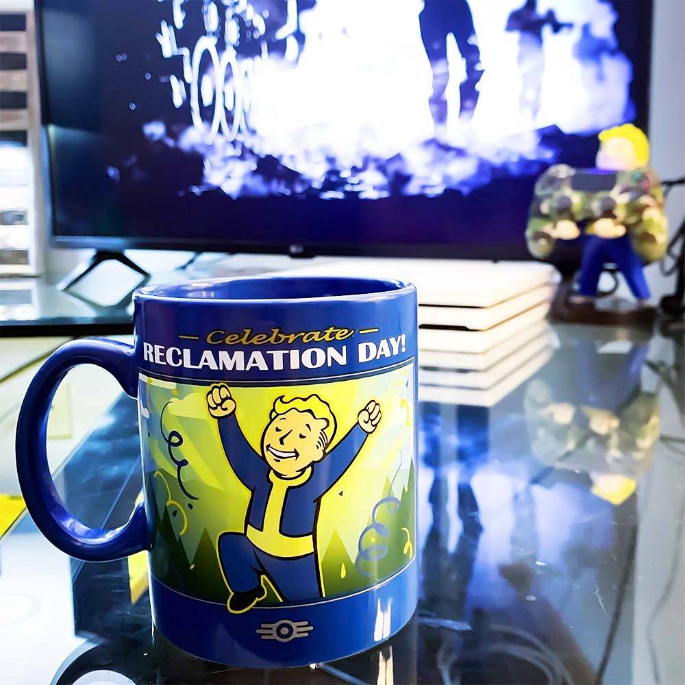 Buy Fallout Reclamation Day Vault Boy Coffee Mug [16 oz.] Ceramic Fallout 76/Fallout 4 Cup, Tea