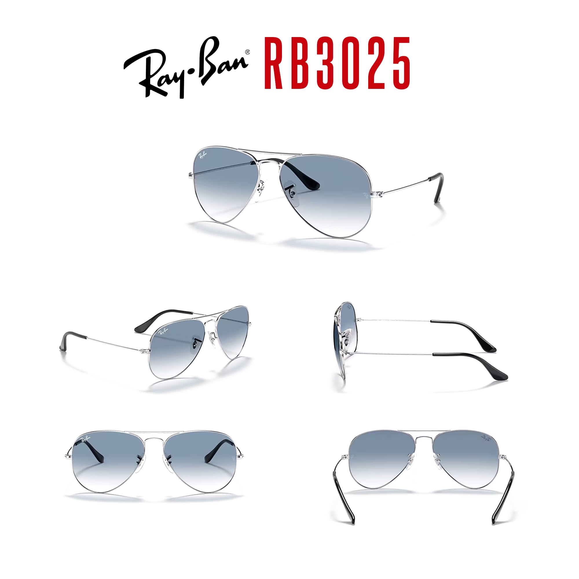 Ray Ban RB3025 003/3F 58M Silver/ Light Blue Gradient Aviator