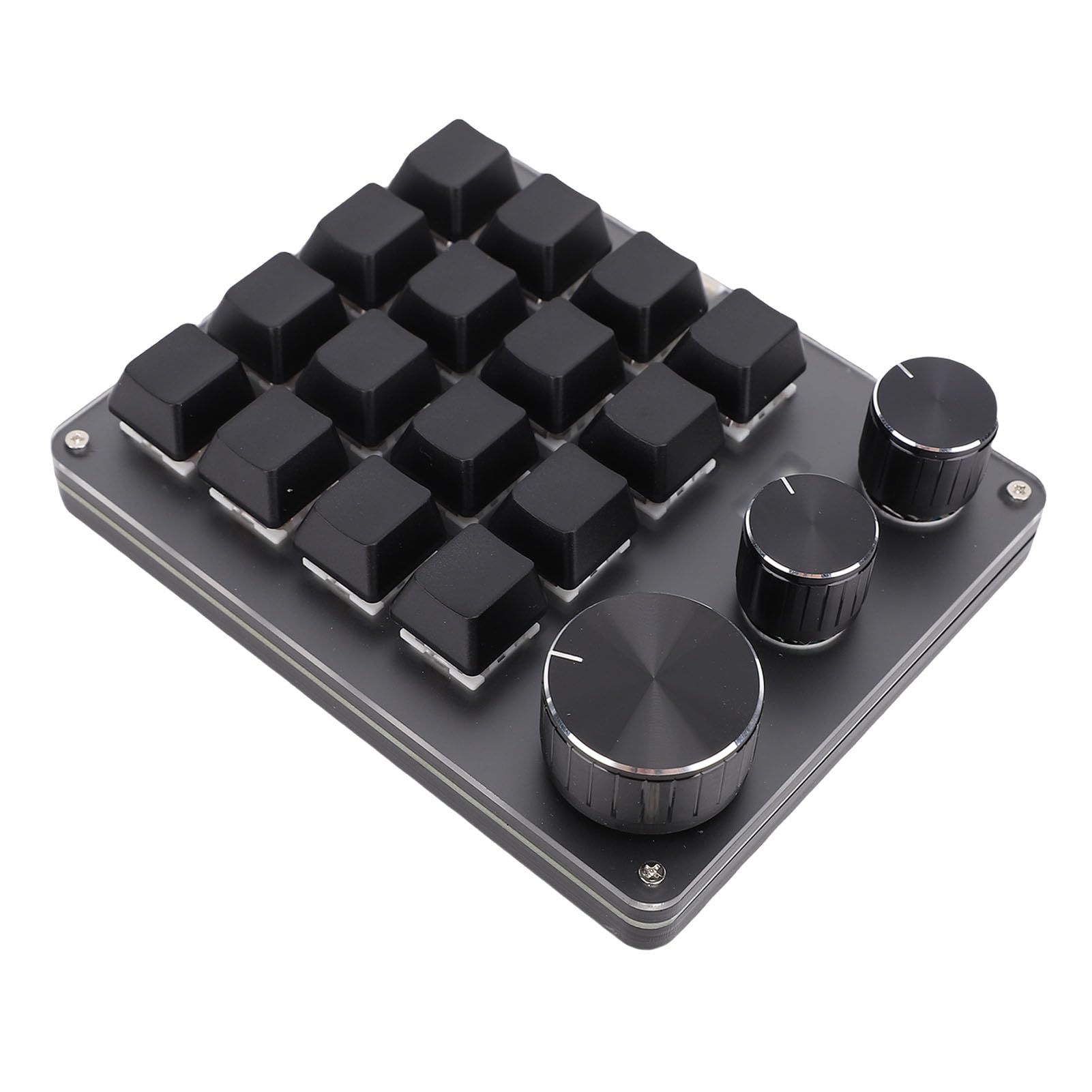 Clavier personnalisé Macro Pad Programmable 16 Touches Filaire Petit Clavier de Jeu Mécanique pour Copier-Coller des Graphiques PS (Noire)
