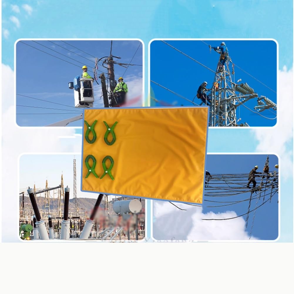 Zestaw koców ochronnych z żywicy izolacyjnej wysokiego napięcia, 0,4/10 kV, 4 klipsy izolacyjne, niezbędny dla elektryków do projektów DIY, sprzęt bezpieczeństwa 10 kV (800 x 1000 mm)