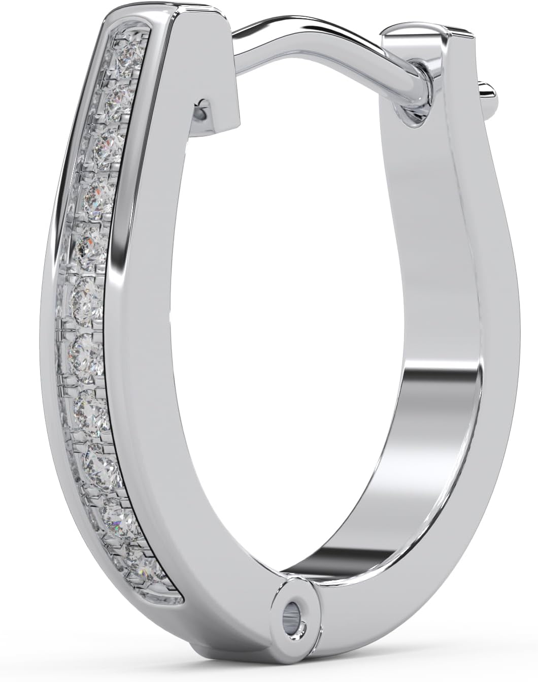 0.13 Cttw Round Cut Natural Diamond Hoop Earrings for Women | 925 Sterling Silver | I-J Color, I2-I3 Clarity | Fine Jewelry Gift Box Included