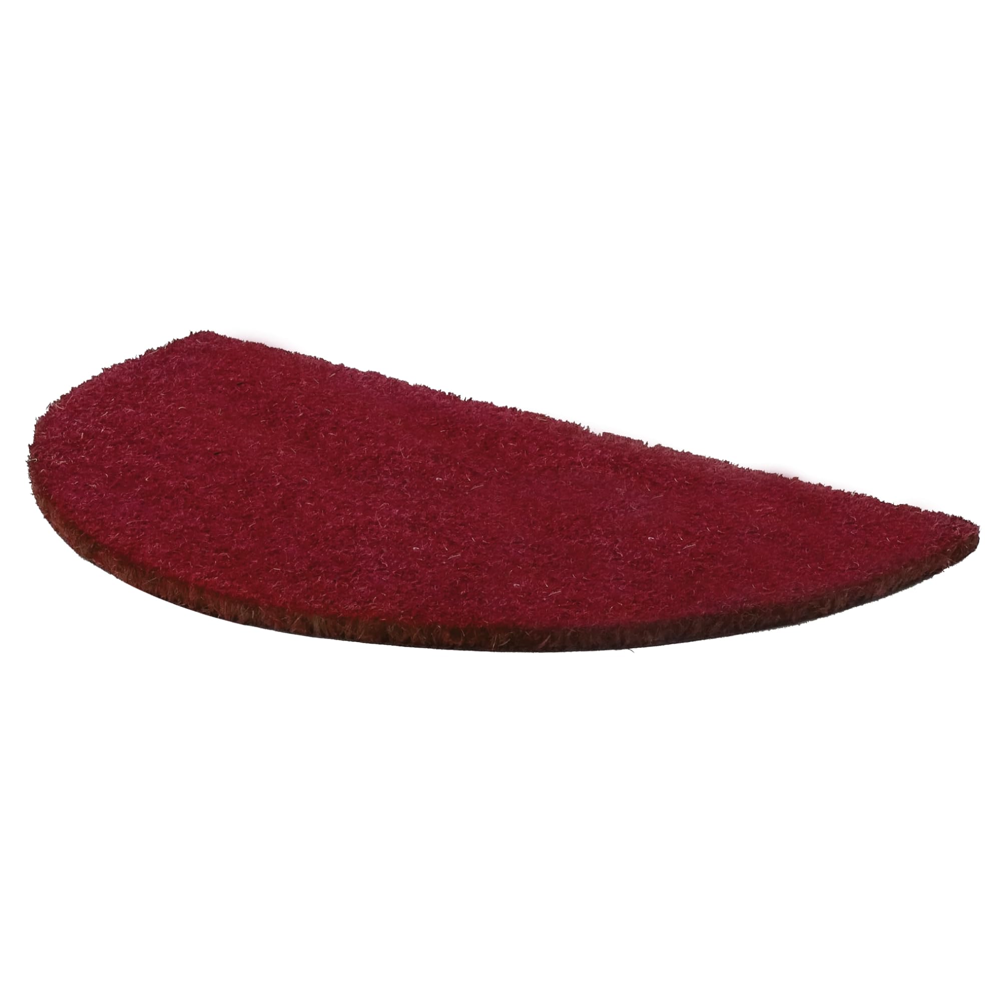 Comart, Paillasson uni en Fibre de Coco colorée, Tapis d'entrée, sèche-Cheveux, Fond antidérapant, extérieur et intérieur, résistant, Facile à Nettoyer, Couleur Bordeaux, Demi-Lune 40 x 70 cm