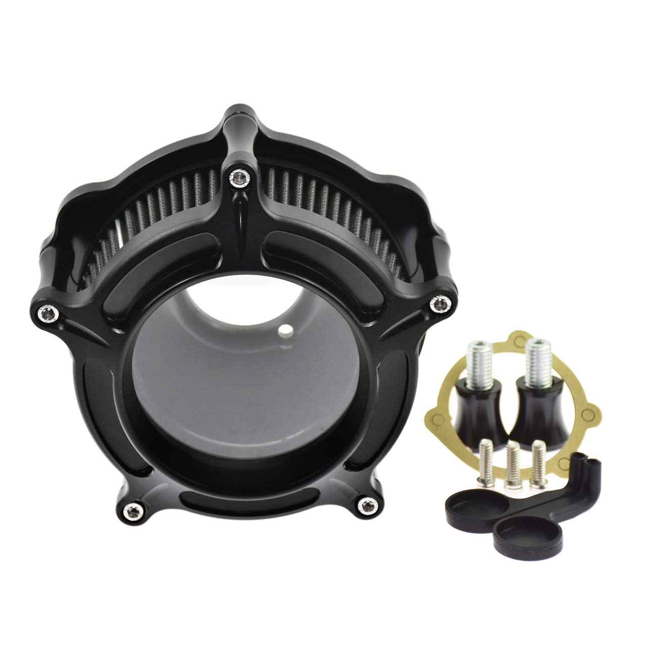Kit de admisión de turbina de filtro de aire CNC para motocicleta para Harley Sportster XL 1200 883 72 48 2004-2023, color negro