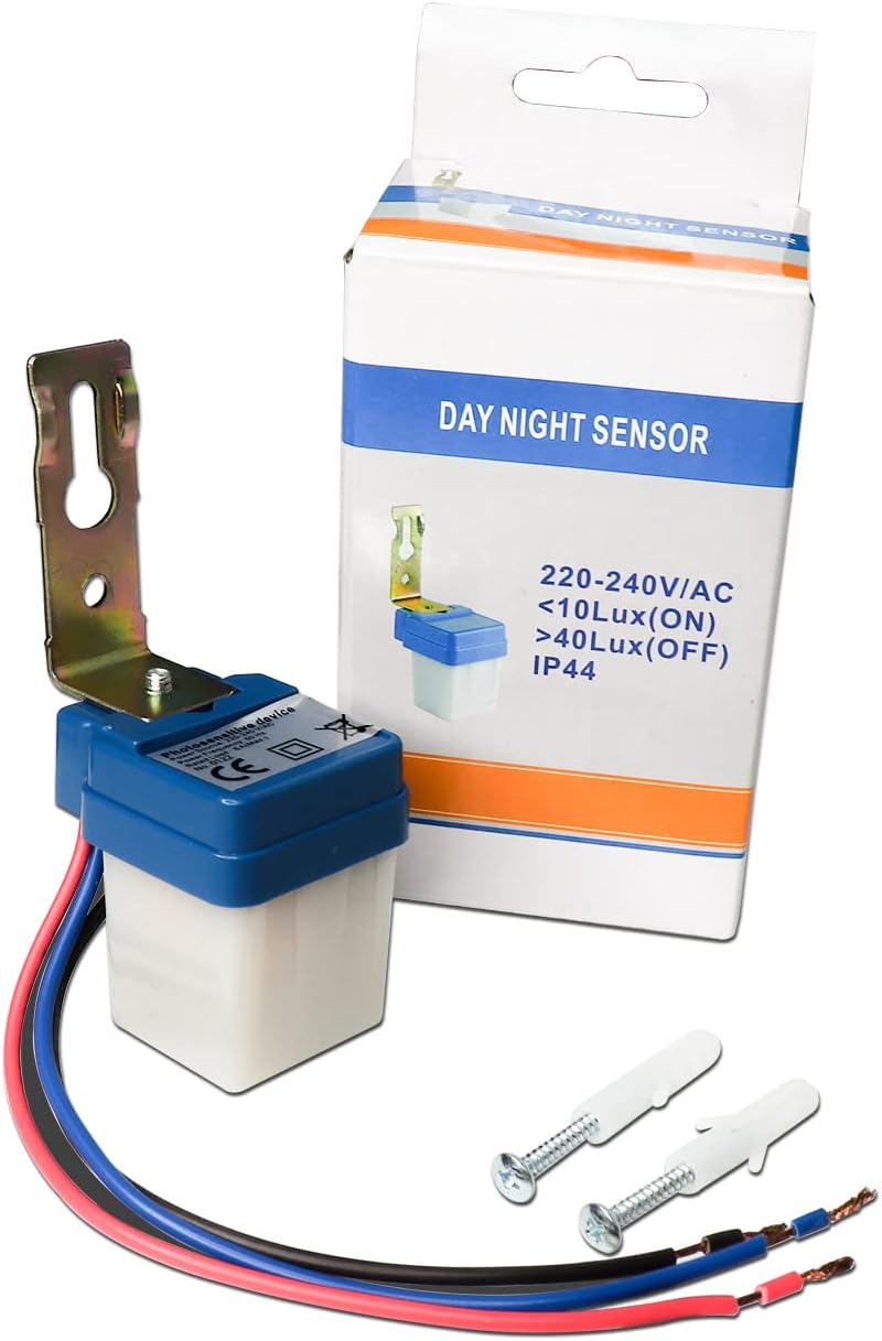 AC DC 220V 10A Auto On Off Day/Night Photocell Sensor Photocell Light Switch Photoswitch Light Sensor Switch (220V)