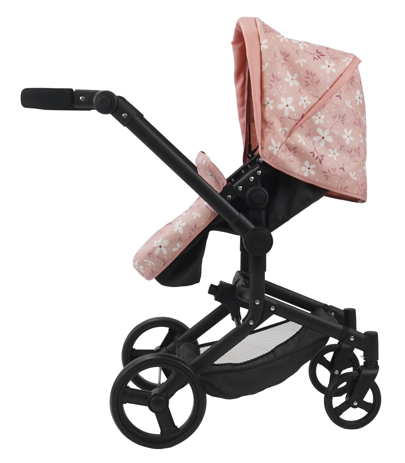MOLTO - Poussette pour poupées 2 en 1, Convertible en Poussette de Promenade avec nacelle Amovible, Guidon réglable et réversible, Capote, Sac et Panier, pour poupées jusqu'à 53 cm à partir de 3 Ans