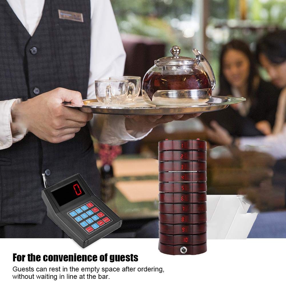 ASHATA 10 X Restaurant Pager Empfänger, 10 Stücke Drahtloser Paging-Warteschlangensystem Empfänger,Gästeruf Kundenrufsystem Empfänger Paging Queuing System Receiver für SU-668