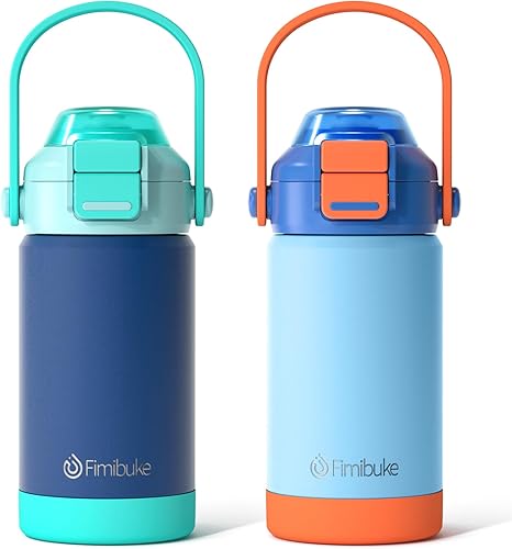 Miniatura 11 de Taza térmica para niños con popote de apertura y pico 2 en 1, 18 oz, tapa a prueba de derrames, acero inoxidable 18/8, taza térmica al vacío, sin