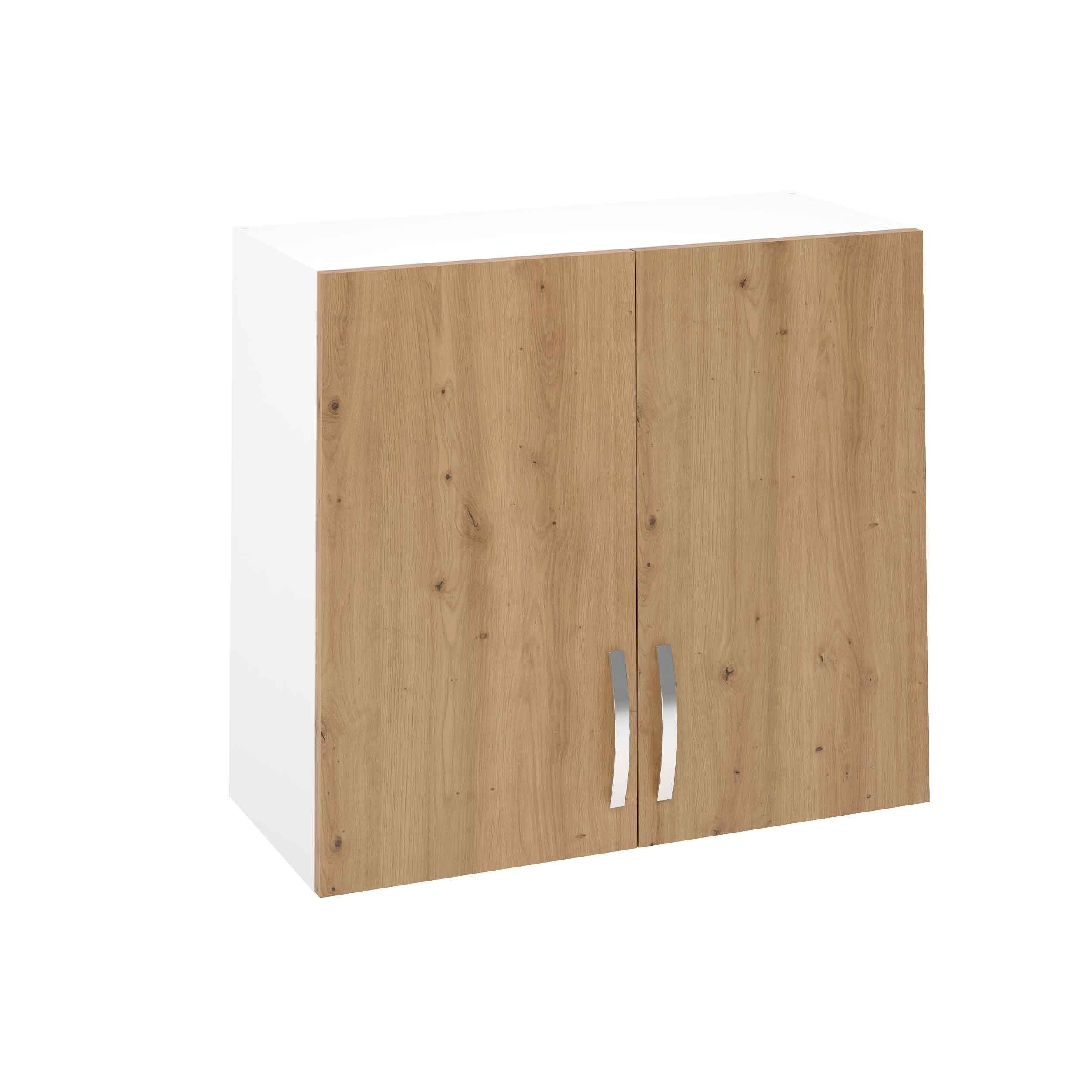 HOGAR24 ES - Mueble Alto de Cocina para Colgar 2 Puertas Color Roble Albar, Medidas: 70 x 80 x 33 cm