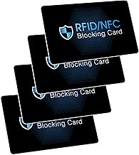 RFID/NFC Blocking Card 4 Pack,Card Blocker for Contactless Cards，Anti-Theft Debit & Credit Card Protector, Slim NFC Blocker for Wallets, Identity Document,Passport etc