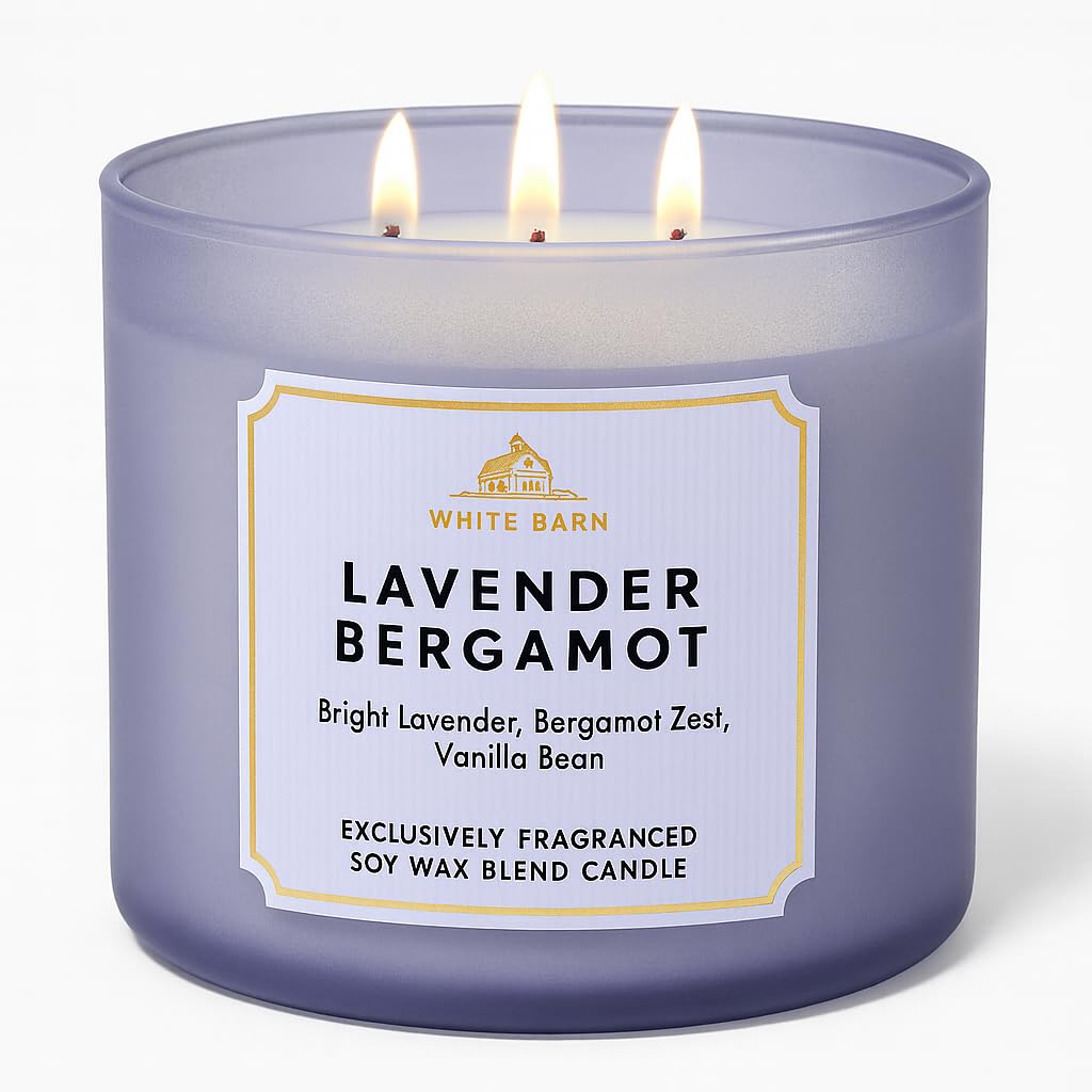 キャンドル BATH&BODYWORKS Candle(3set) Amazon.com: Bath & Body Works Lavender Bergamot 3-Wick Candle 14.5