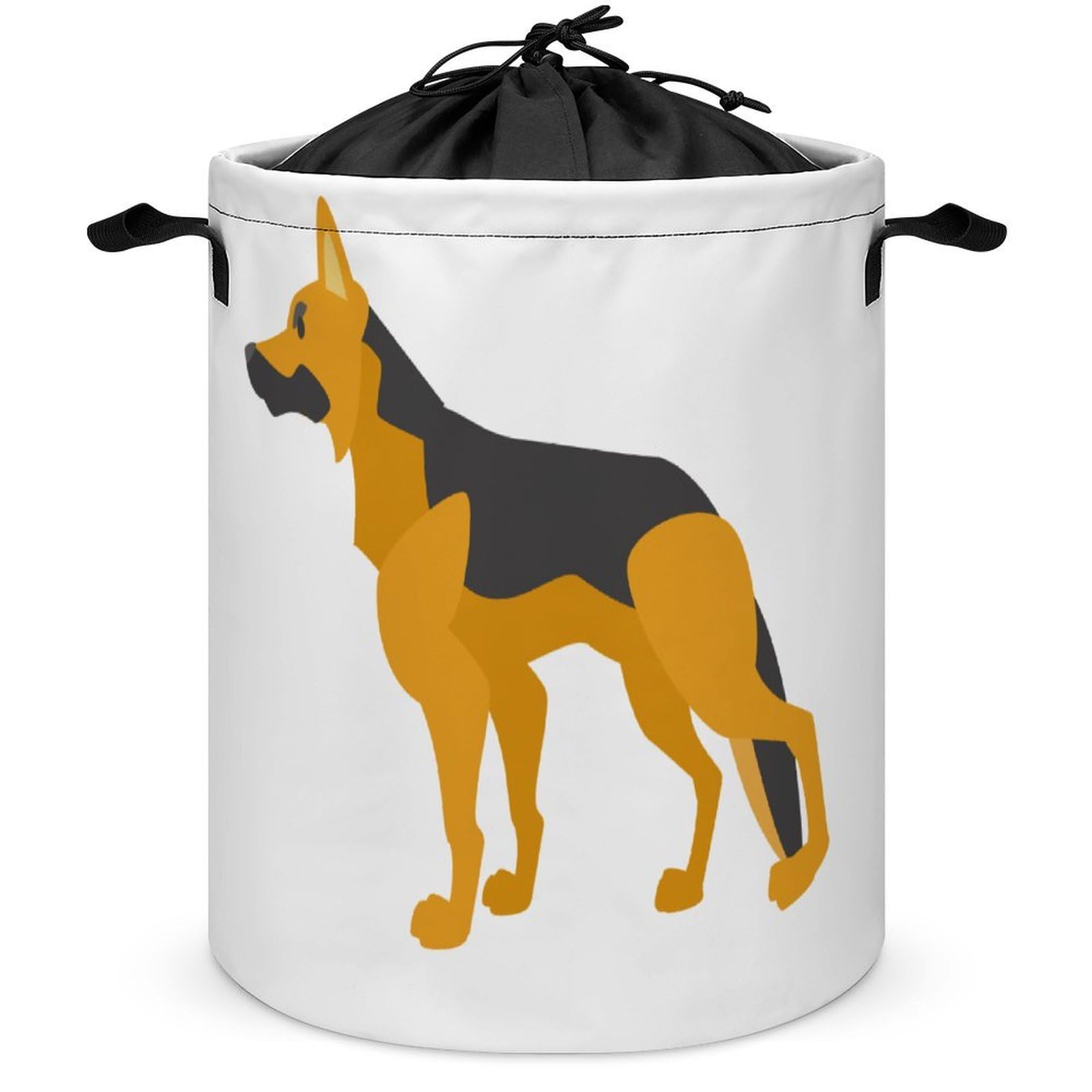 Qjjinxior Drawstring Laundry Hamper, German Shepherd Laundry Basket, Washing Basket with Handle