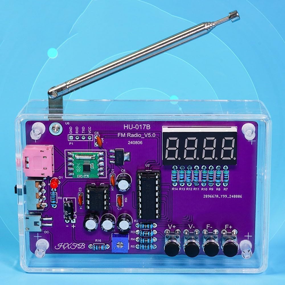 Kit Ricevitore Radio FM Elettronico Fai da te con Kit di Saldatura e Custodia