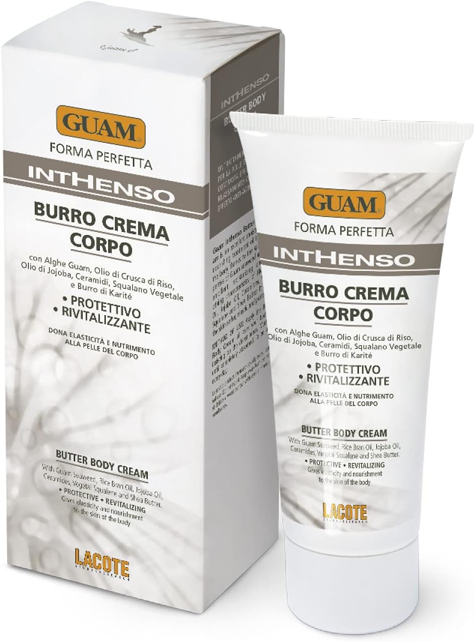 GuamInthenso Protective and Revitalising Body Butter, Moisturising, Nourishing and Anti-Ageing Treatment with Guam Seaweed, Made in Italy, 150 ml Pack