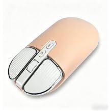 Portable Cute Wireless Mouse for Laptop,Dual Mode Bluetooth Noiseless Ergonomic Mouse with USB C Rechargeable & One-Touch Desktop Key Bubble Tea Color