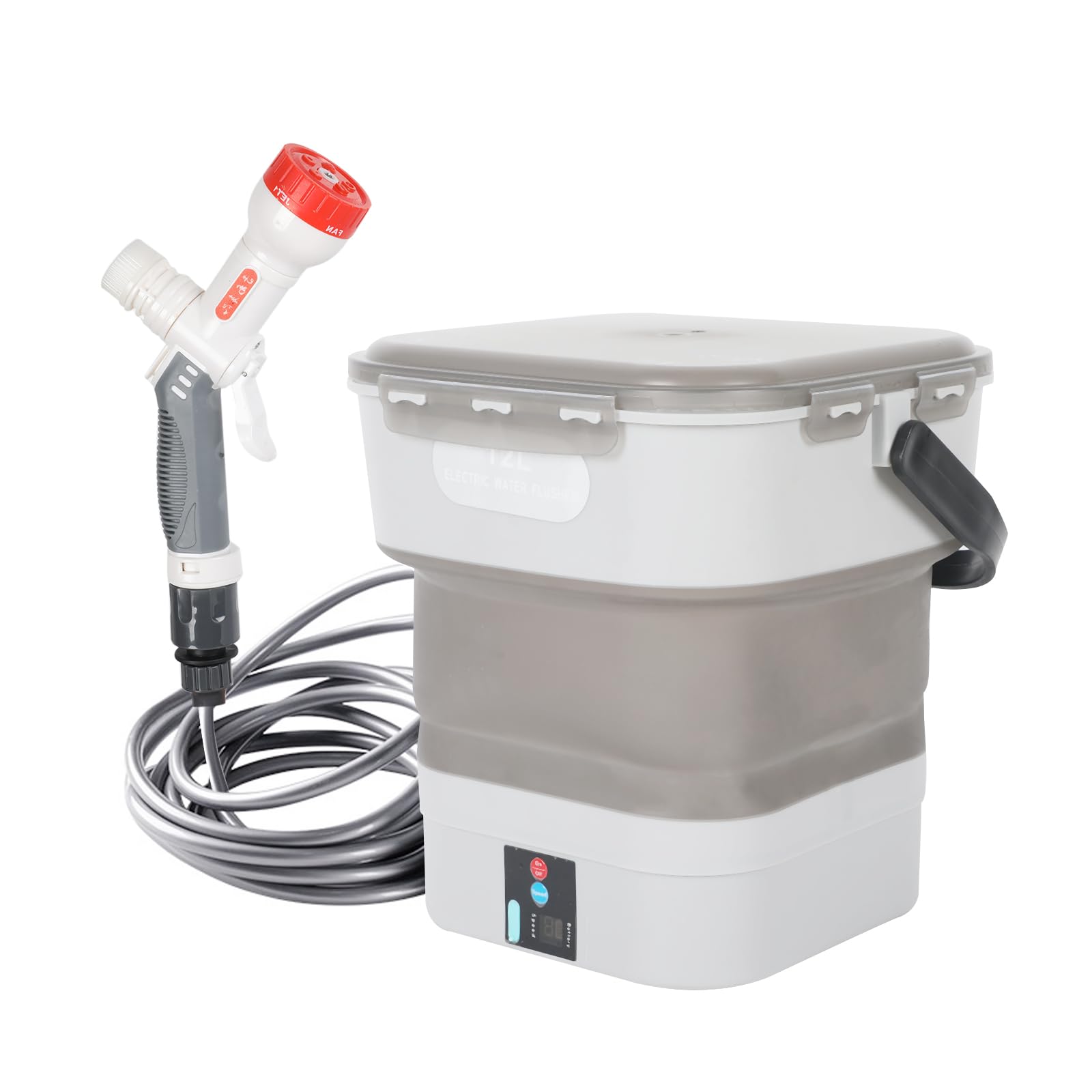 Limpiador portátil para exteriores con depósito de agua de 12 litros, limpiador de alta presión portátil inalámbrico con 5 modos de pulverización, pulverizador eléctrico multifunción a presión para