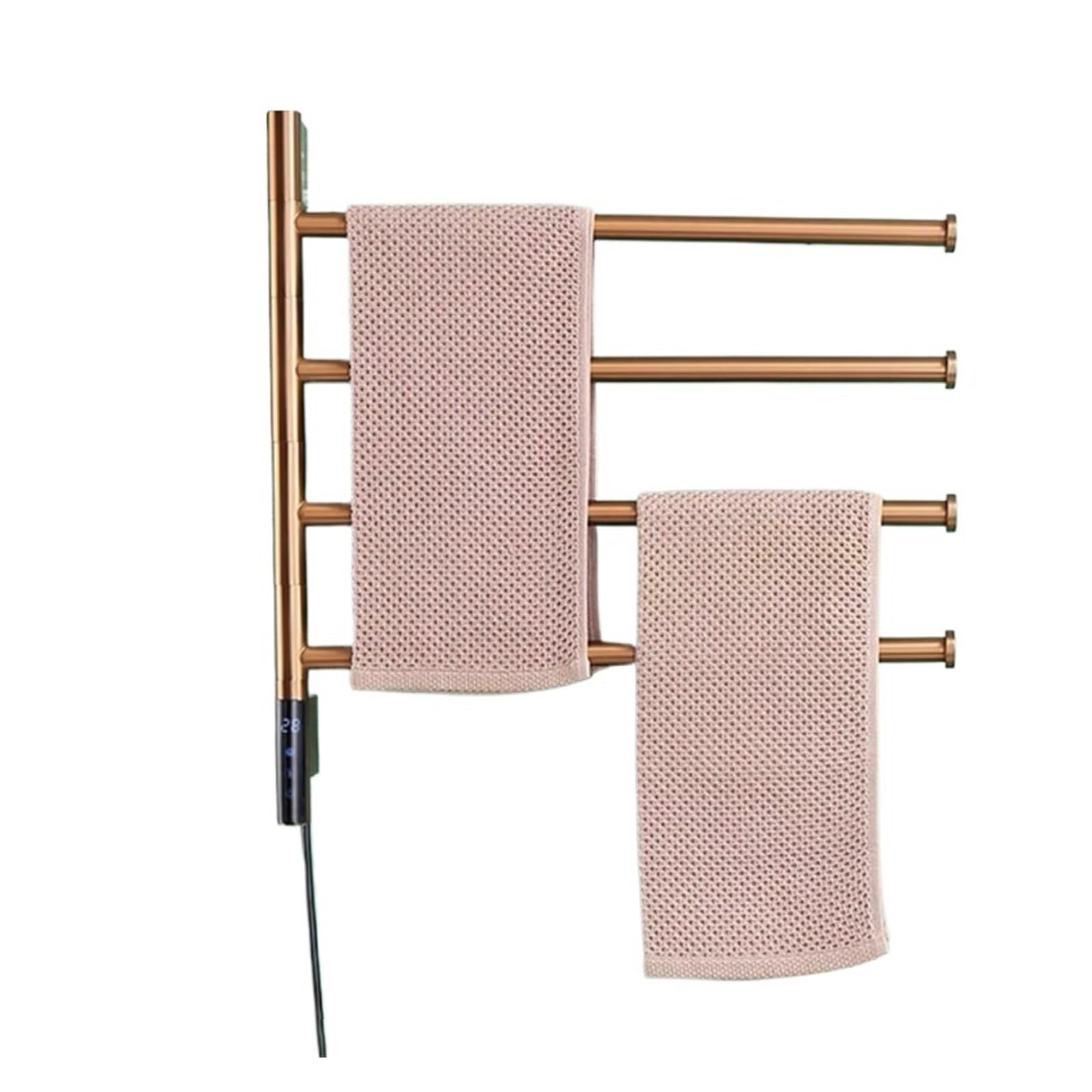 Calentador de toallas oro rosa de acero inoxidable con temporizador táctil 110V