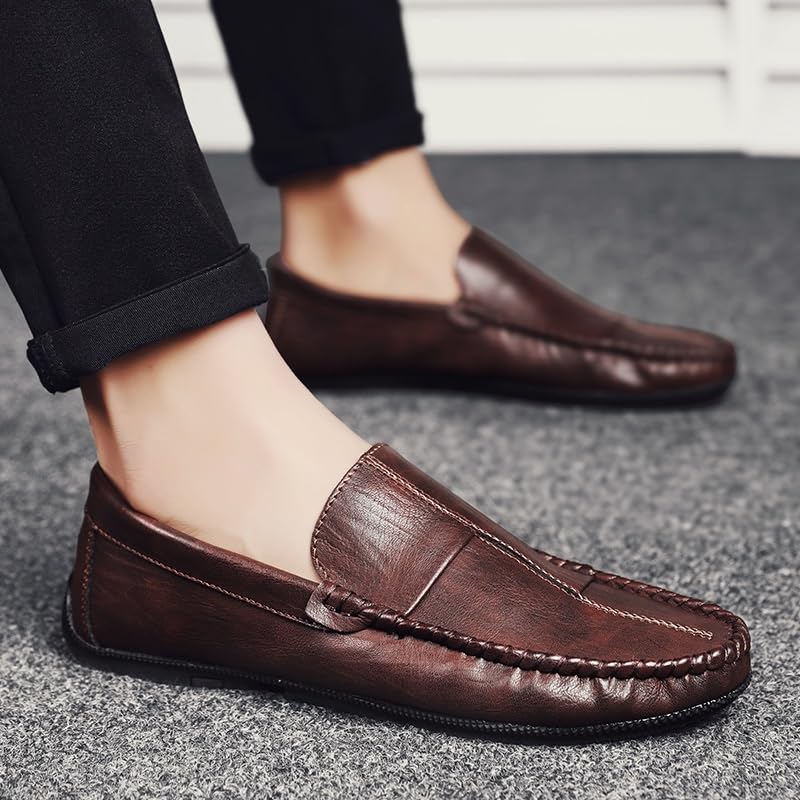 Loafers for Men Round Toe PU Leather Loafer Shoes Comfortable Anti-Slip Slip Resistant Classic Outdoor Slip-on4