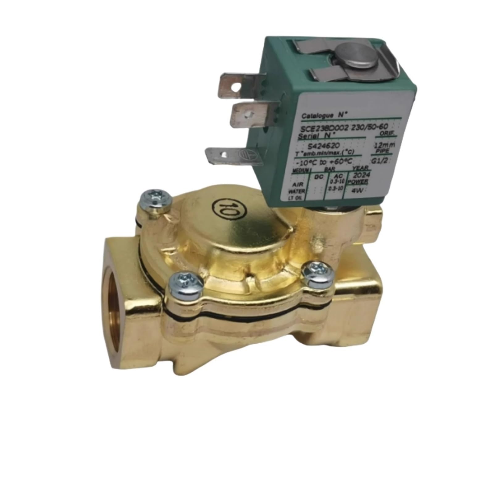 Électrovanne normalement fermée DC24V G1/2 vanne d'air eau huile SCE238D002