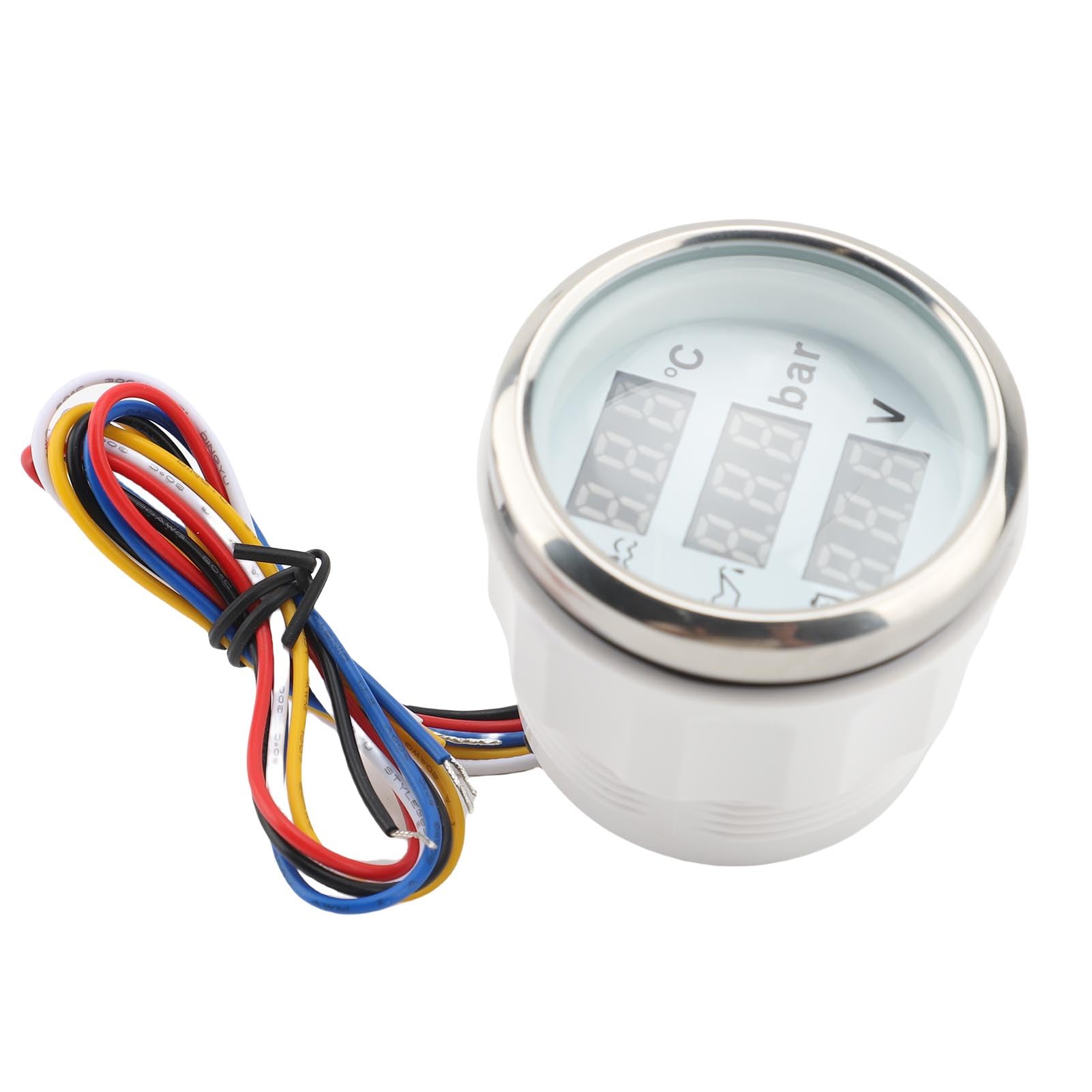 TARSHYRY Boat Temperature, Oil Pressure y Voltmeter 52mm Gauge Set (White