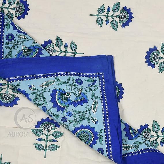 Image of EMIOUR 400 TC Pure Cotton Soft Jaipuri AC Quilt /Razai /Rajai Floral Print,Jaipuri razai Double Bed for Winter Printed (Multicolor, Double Bed, 90 x 105 inch) (Design 4, Single Bed)