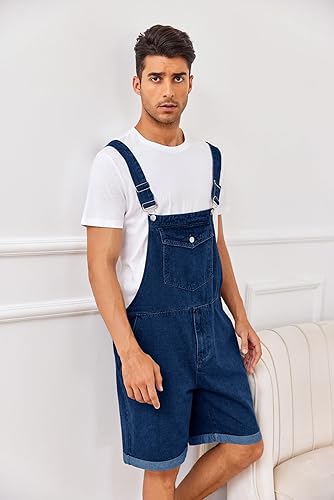 Miniatura 4 de Karlywindow Pantalones cortos de mezclilla para hombre, ajuste holgado, pantalones cortos de verano por encima de la rodilla