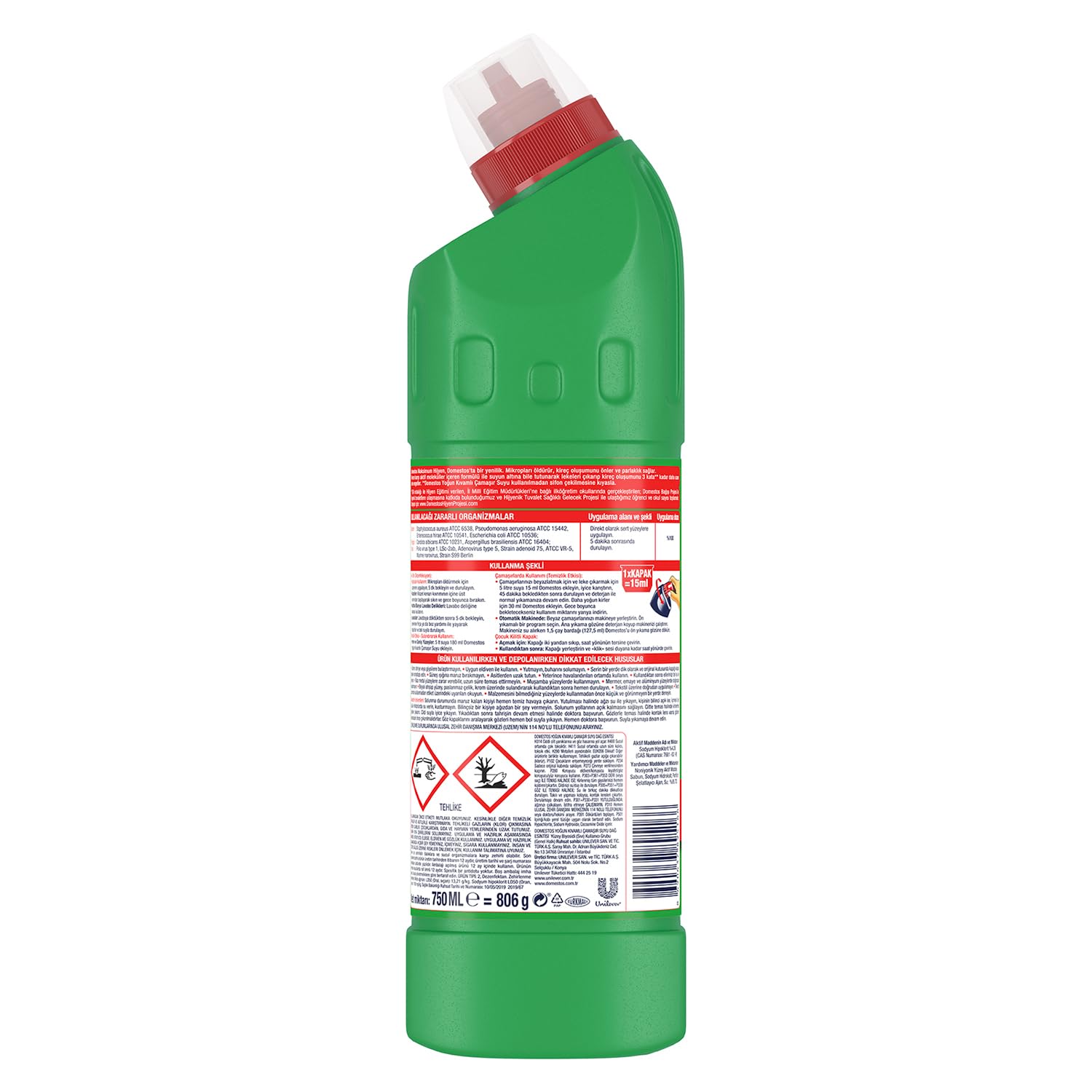 Domestos Yoğun Kıvamlı Çamaşır Suyu Dağ Esintisi 750 ml x4