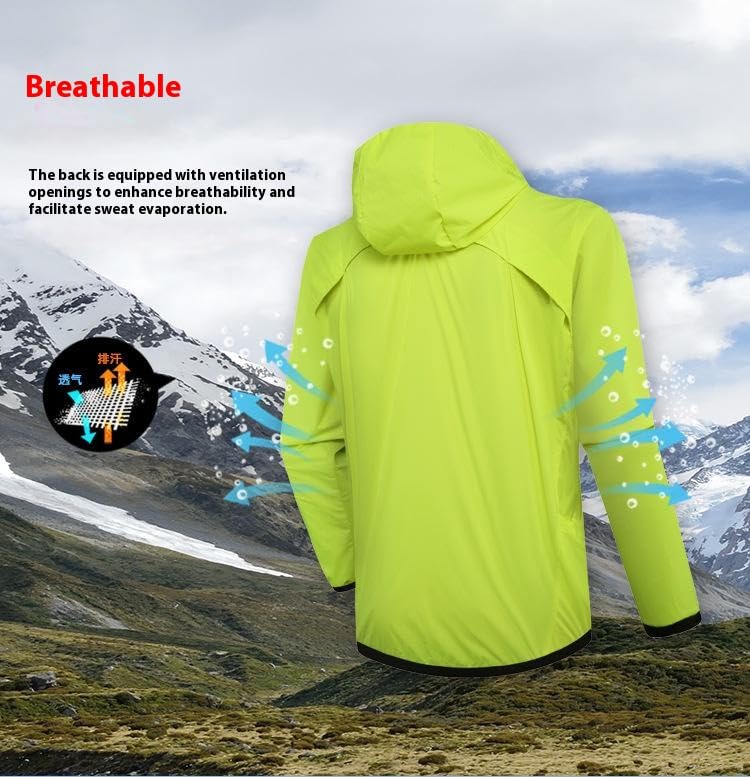Chaqueta rompeviento para ciclismo hombre amarillo fluorescente miniatura 5
