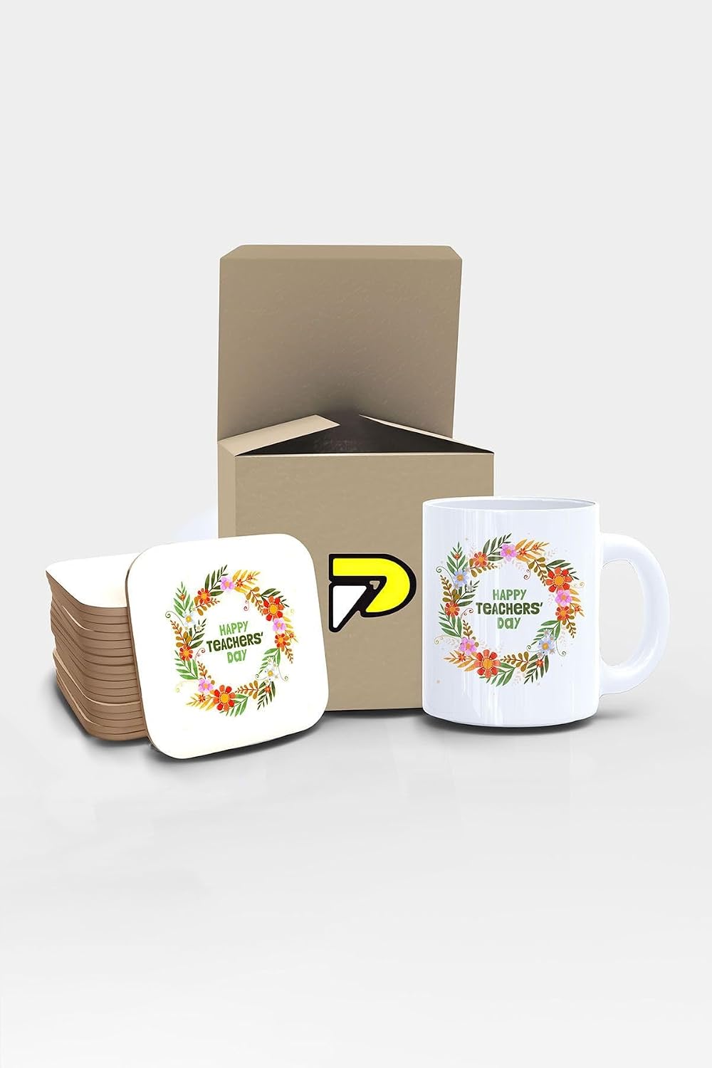 Postermanya Happy Teachers Day Baskılı Kupa Bardak Seti Mug (Öğretmenler Günü Hediyesi, Öğretmene Hediye)
