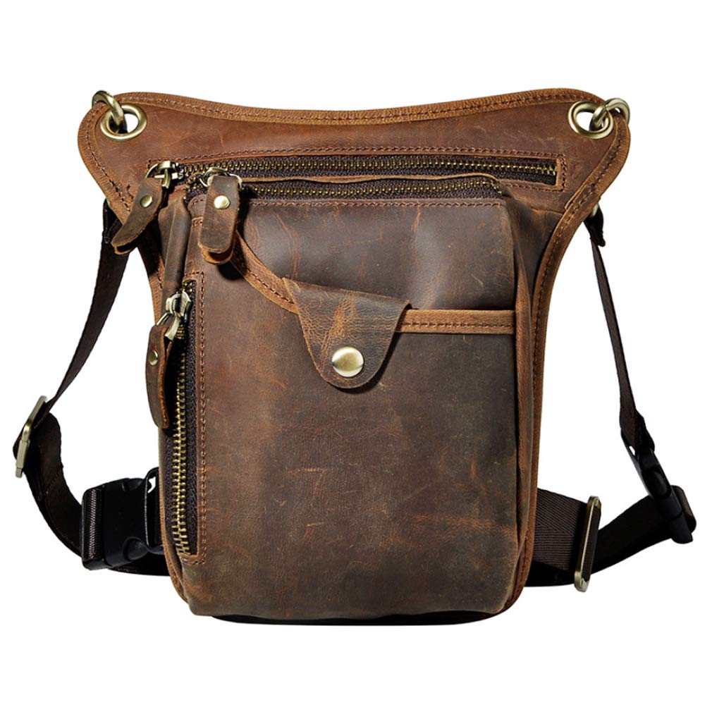 Buy Hiking Waist Pack Leather Drop Leg Bag for Men Women  display picture 3
