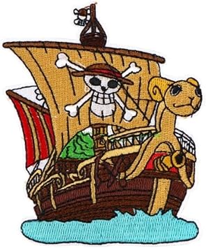 One Anime Piece Pirate Ship 3.88 Inches Tall Embroidered Patch