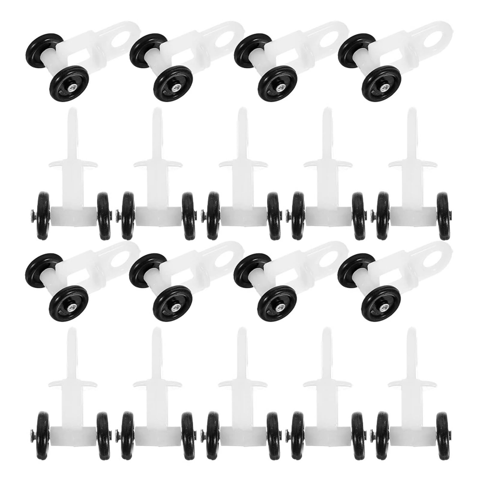 Curtain Glider Hooks, 10 PCS Plastic Track Gliders Silent Bead Technology Compact Wheel Design Rollers