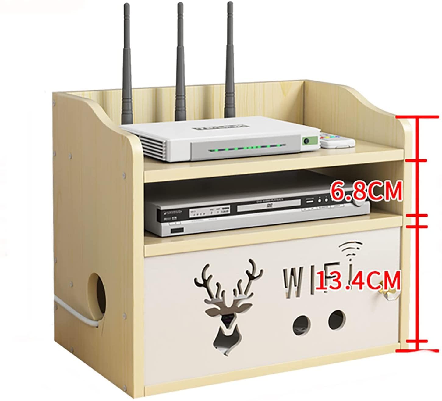 Rangement routeur WiFi ventilé à persienne pour organiser multiprises et modems