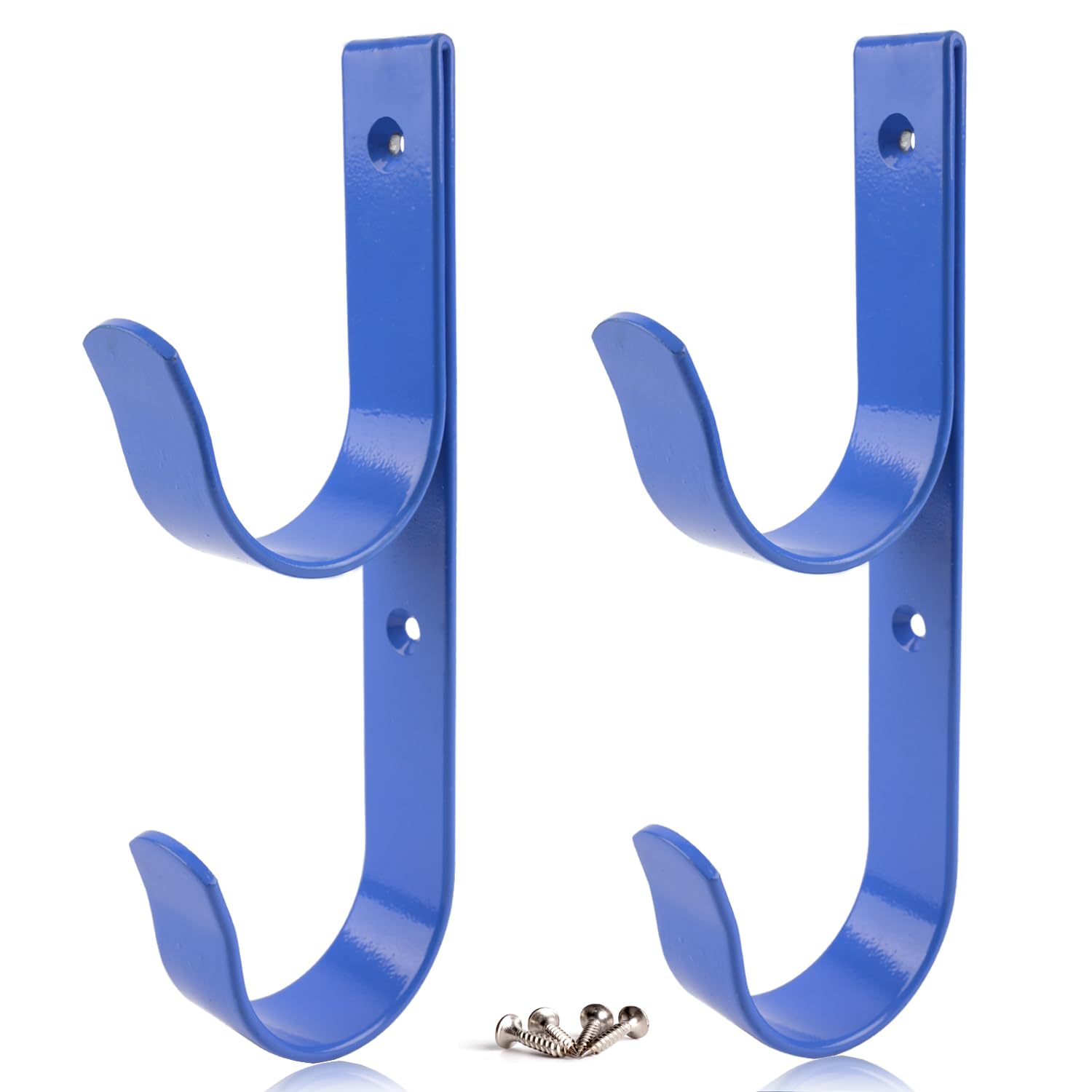 2 PCS Set Wide Pool Pole Hangers Heavy Duty Blue Aluminium Holder Hooks with Screws Perfect Hook Holders for Swimming Pool,Telescopic Poles,Skimmers,Nets Brushes,Vacuum Hose,Garden Equipment Etc-image-17
