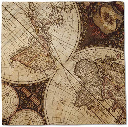 Servilletas de tela con diseño mapa mundi vintage set x4 miniatura 5