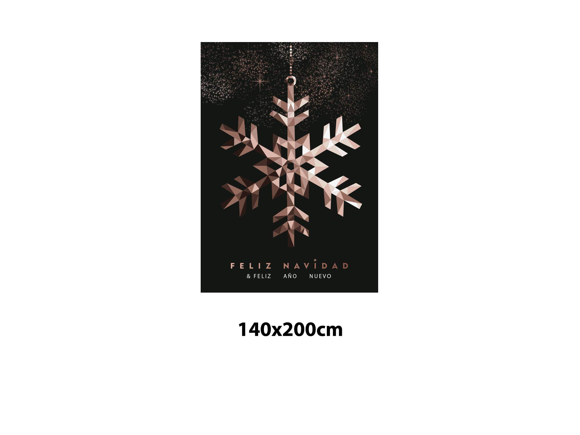Vinyle adhésif transparent à effet miroir Joyeux Noël et Nouvel An flocon de neige | 140 x 200 cm | Vinyle économique et original | Vinyle fondé de blanc