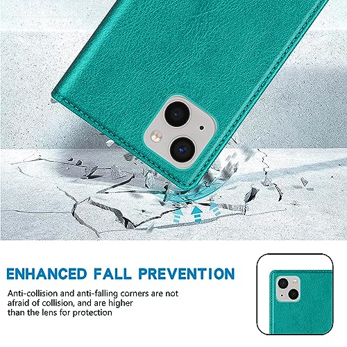 Image of ZZXX for iPhone 13 Wallet Case Strong Magnetic 6.1 inch,Lake Blue