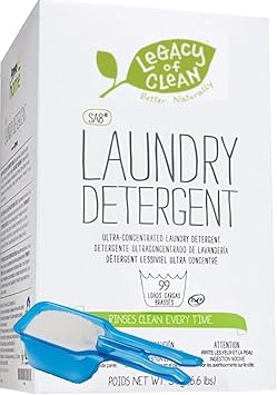 SA 8 Biodegradable Concentrated Laundry Detergent Powder 105.6 Oz,Fast-to-Dissolve into Cold/Hot Water w/o Irritation to Skin,Immediately Rinse Difficult Soils/Stains in All Washers/HE,SALE w/o Return