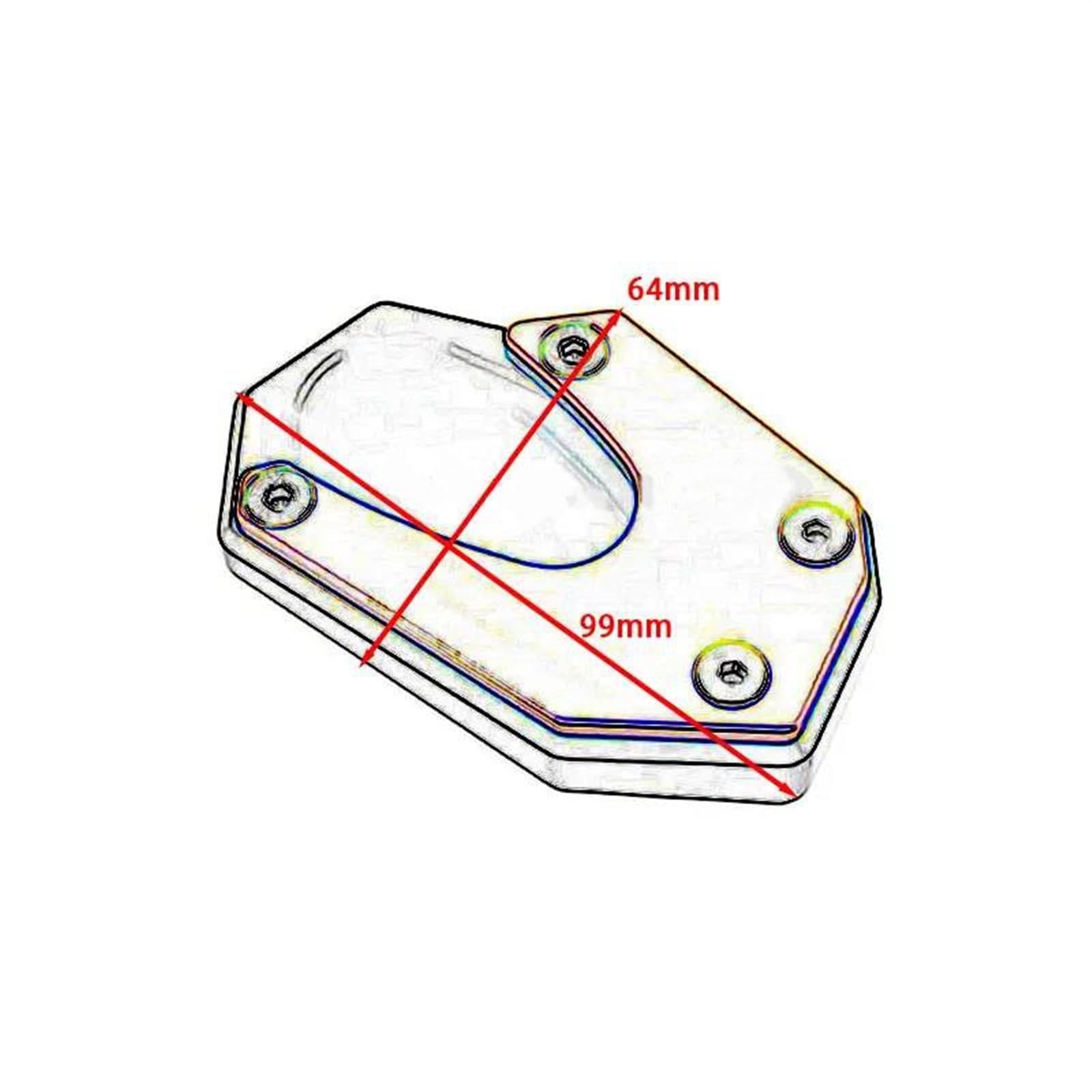 Extension De Support De Béquille Latérale pour Moto pour Suzuki VStrom 800DE V-Strom 800 DE V-STROM800 DE 2023(Gold A)