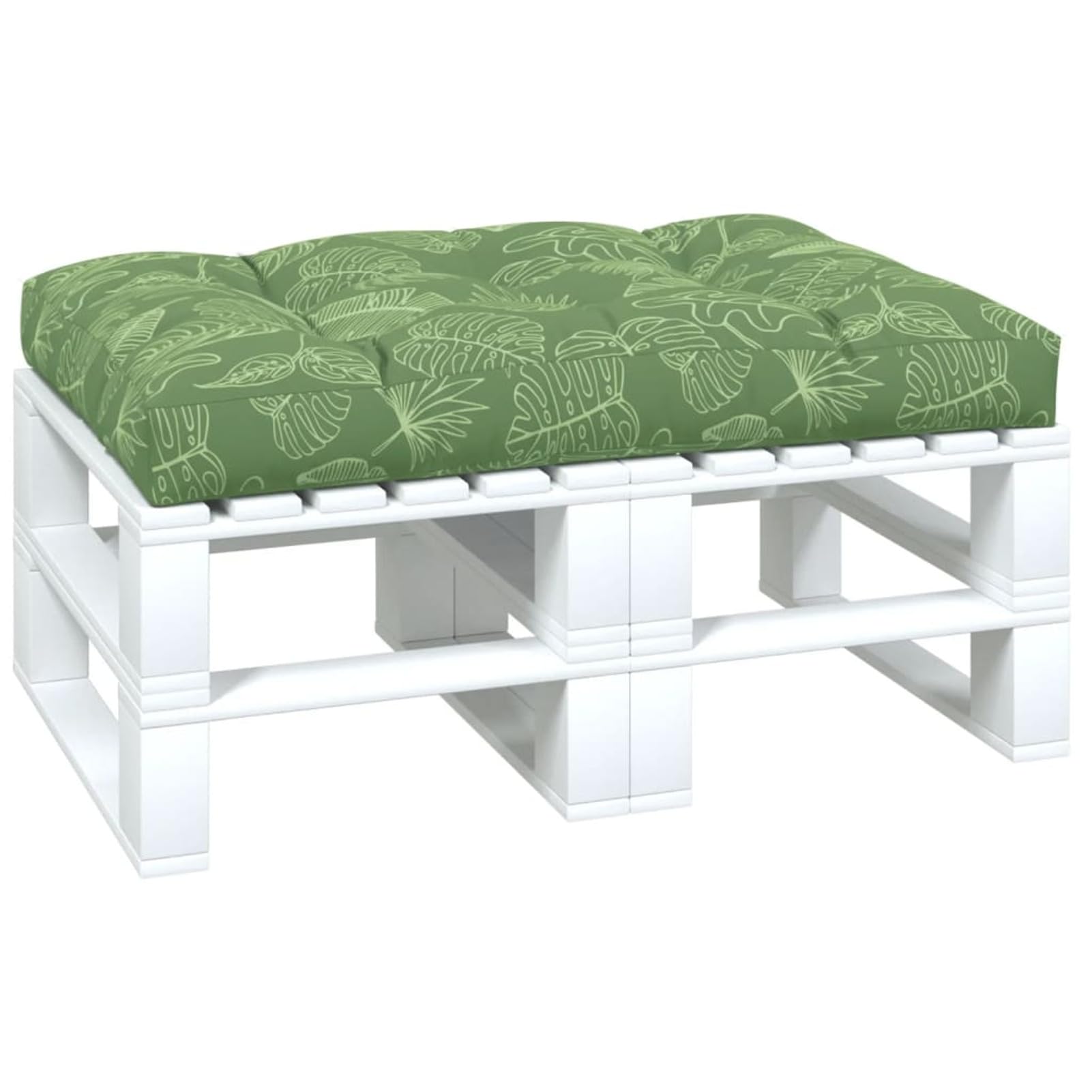 LAPOOH Poduszka na palety z nadrukiem liści 120x80x12 cm, poduszka podłogowa, palety tarasowe, poduszki paletowe, poduszki zewnętrzne - 360532