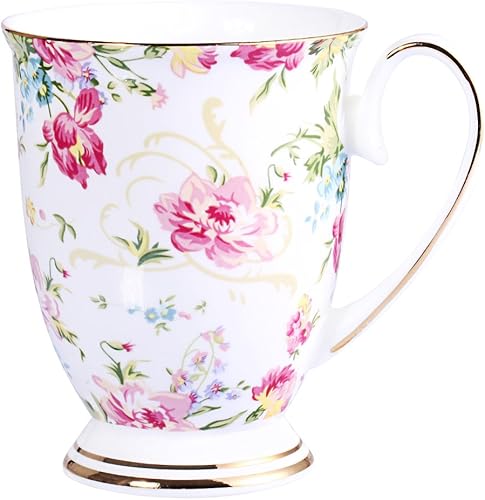 Royal Fine Bone Taza de café de porcelana de colores surtidos Taza de té de 11 oz (1, color)