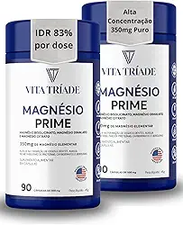 Magnésio 350mg - Bisglicinato, Dimalato, Citrato 180 Cápsulas - Alto Teor, Saúde, Energia, Sono