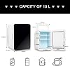 Mini Fridge for Bedrooms 10L/12 Cans with AC/DC Powered, Quiet Mode, Small Skincare Portable Beauty Fridge for Cosmetic, Office or Car, Black [Energy Class F]