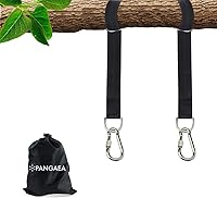 PANGAEA Tree Swing Hanging Straps Kit - 2200LBS Heavy Duty 5FT Nylon Straps, Safer Lock Carabiners & Carry Bag for Hammocks & Swings