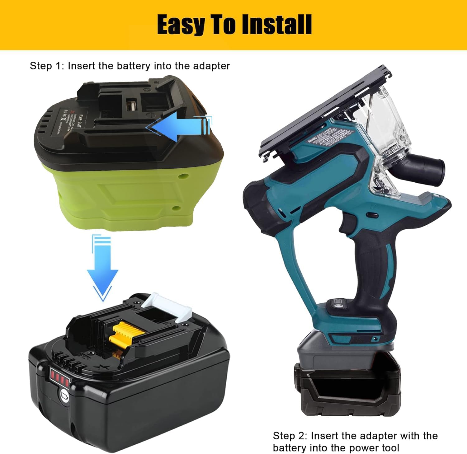 Battery Adapter for Ryobi 18V Lithium Battery Converter to for Makita 18V Battery BL1830 BL1840 BL1850 Cordless Tools RYB18MT