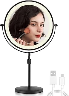 OMIRO Espejo de maquillaje 1X/10X con luces, ...
